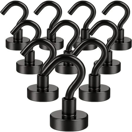 Magnetic Hooks 25Lbs Facilitate Hook Neodymium Magnet Hooks with Nickel Coating for Cruise,Kitchen Home Workplace Office and Garage etc 10 Packs (Black)
Magnetic Hooks 25Lbs Facilitate Hook Neodymium Magnet Hooks with Nickel Coating for Cruise,Kitchen Home Workplace Office and Garage etc 10 Packs (Black)