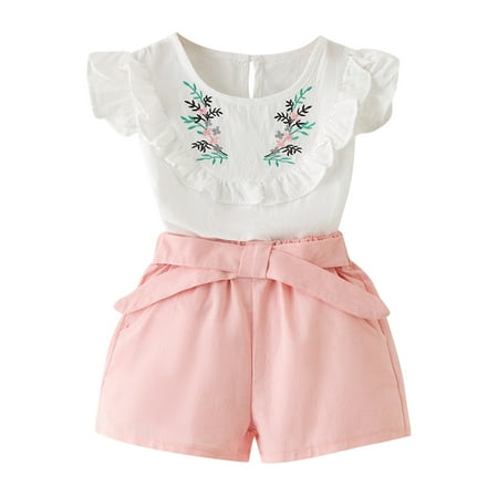 Toddler Baby Girl Clothes Set Summer Floral Ruffle Embroidery T-Shirt Tops+Shorts 2PCS Infant Outfits
Toddler Baby Girl Clothes Set Summer Floral Ruffle Embroidery T-Shirt Tops+Shorts 2PCS Infant Outfits