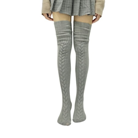 Binpure Female Stocking Solid Color Jacquard Thigh High Sock Long Tube Socks