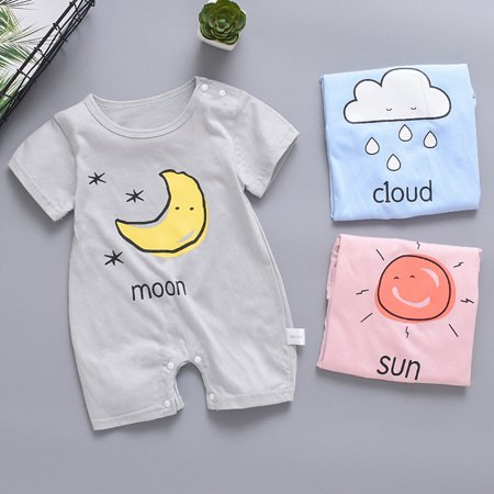 Baby onesie 3PC Newborn Baby Boy Girl Short Sleeve Jumpsuit Sun Cloud Moon Print Rompers Set Fragarn
Baby onesie 3PC Newborn Baby Boy Girl Short Sleeve Jumpsuit Sun Cloud Moon Print Rompers Set Fragarn