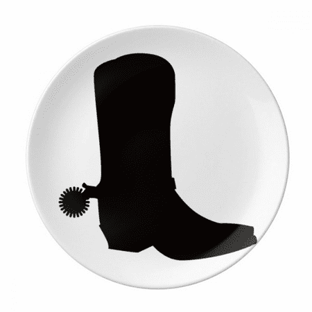 Women s Black High Boots Outline Pattern Plate Decorative Porcelain Salver Tableware Dinner Dish