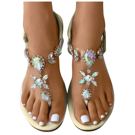 YanHoo Thong Flat Sandals Casual Beaded Flower Rhinestone T Strap Dress Sandals Adjustable Ankle Buckle Dress Thong Sandals for Women Summer Wedding
YanHoo Thong Flat Sandals Casual Beaded Flower Rhinestone T Strap Dress Sandals Adjustable Ankle Buckle Dress Thong Sandals for Women Summer Wedding