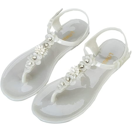 CoCopeaunts Flat Sandals for Women Bohemia Flower Jelly Shoes Fashion Summer Beach Clear Sandals Vocation Flip Flops
CoCopeaunts Flat Sandals for Women Bohemia Flower Jelly Shoes Fashion Summer Beach Clear Sandals Vocation Flip Flops