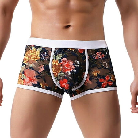 Pxiakgy mens underwear Briefs Men Breathable Lingerie Panties Boxer Underwear Lace Men s underwear Men underwear Dark blue + M