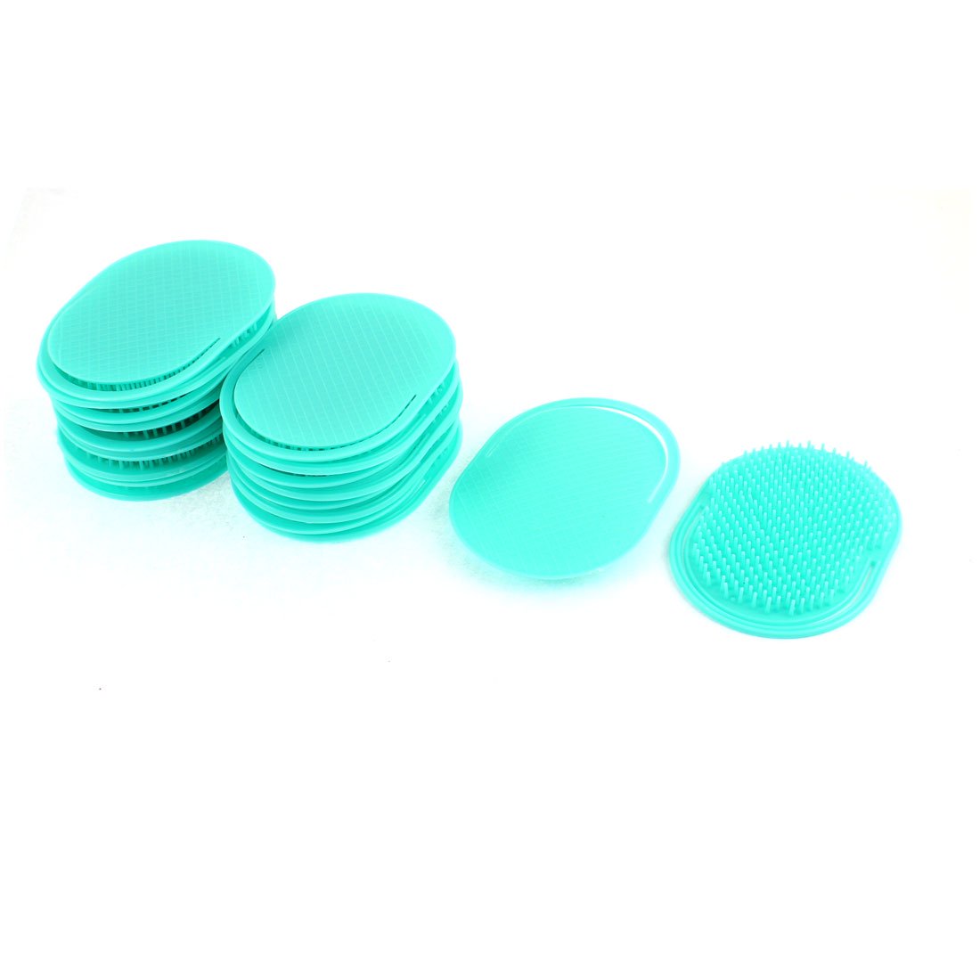 Oval Shaped Hair Comb Scalp Massage Brush Teal Green 4