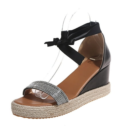 Clearance VerPetridure Women s Sandals Summer Casual Wedge Solid Lace-Up Sandals Flat Shoes Hollow Wedge Heel Casual Large Size Sandals
Clearance VerPetridure Women s Sandals Summer Casual Wedge Solid Lace-Up Sandals Flat Shoes Hollow Wedge Heel Casual Large Size Sandals