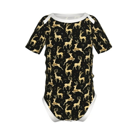 Lukts Elegant Gold Moose Print Baby Short Sleeve Romper Onesie for Newborn Baby Boys and Girls-6 Months
Lukts Elegant Gold Moose Print Baby Short Sleeve Romper Onesie for Newborn Baby Boys and Girls-6 Months