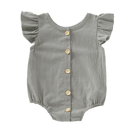 Canrulo Infant Baby Girls Kids Ruffle Linen Romper Bodysuit Sunsuit Outfits Clothes Set Gray 0-6 Months
Canrulo Infant Baby Girls Kids Ruffle Linen Romper Bodysuit Sunsuit Outfits Clothes Set Gray 0-6 Months