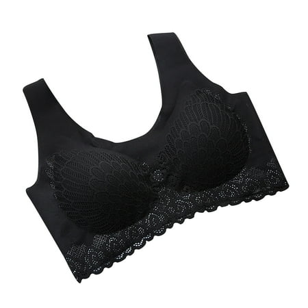 WXLWZYWL Plus Size Bras for Women Clearance 3-Pack Top Bra Wire Free Underwears Base Vest Style Sports Lingerie Black
WXLWZYWL Plus Size Bras for Women Clearance 3-Pack Top Bra Wire Free Underwears Base Vest Style Sports Lingerie Black