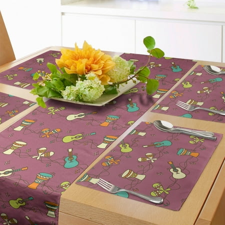 Music Table Runner & Placemats Horizontally Designed Ethnic Musical Elements Drums Guitar Maraca Set for Dining Table Decor Placemat 4 pcs + Runner 14 x72 Dried Rose and Multicolor by Ambesonne
Music Table Runner & Placemats Horizontally Designed Ethnic Musical Elements Drums Guitar Maraca Set for Dining Table Decor Placemat 4 pcs + Runner 14 x72 Dried Rose and Multicolor by Ambesonne