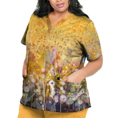 Sksloeg Scrub Tops for Women Plus Size Vintage Flower Printed Top Comfort Scrubs Women s V-Neck Workwear Short Sleeve Shirts Nursing Working Uniform Orange S
Sksloeg Scrub Tops for Women Plus Size Vintage Flower Printed Top Comfort Scrubs Women s V-Neck Workwear Short Sleeve Shirts Nursing Working Uniform Orange S