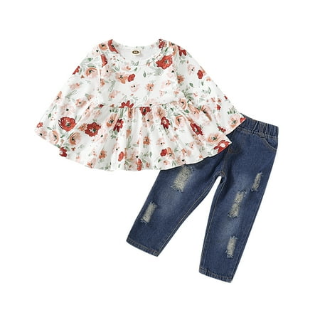 2T Baby Girls Clothes Baby Girls Outfits 2-3T Toddler Girls Long Sleeve Floral Top Jeans Pants 2PCS Set
2T Baby Girls Clothes Baby Girls Outfits 2-3T Toddler Girls Long Sleeve Floral Top Jeans Pants 2PCS Set