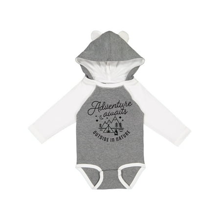 Inktastic Adventure Awaits Outside in Nature with Tent and Mountains Gift Baby Boy or Baby Girl Long Sleeve Bodysuit
Inktastic Adventure Awaits Outside in Nature with Tent and Mountains Gift Baby Boy or Baby Girl Long Sleeve Bodysuit