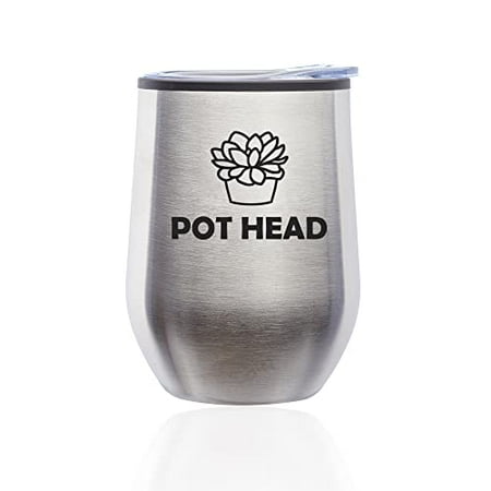 Stemless Wine Tumbler Coffee Travel Mug Glass with Lid Pot Head Funny Succulent Plant (Silver)
Stemless Wine Tumbler Coffee Travel Mug Glass with Lid Pot Head Funny Succulent Plant (Silver)