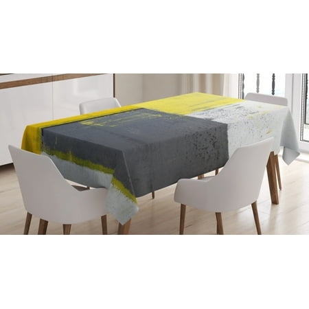 Grey and Yellow Tablecloth Street Art Modern Grunge Abstract Design Squares Rectangular Table Cover for Dining Room Kitchen 60 X 90 Inches White Charcoal Grey and Light Yellow by Ambesonne 
Grey and Yellow Tablecloth Street Art Modern Grunge Abstract Design Squares Rectangular Table Cover for Dining Room Kitchen 60 X 90 Inches White Charcoal Grey and Light Yellow by Ambesonne