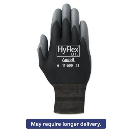 Ansell 012116008BK Hyflex Lite Gloves Black & Gray - Size 8