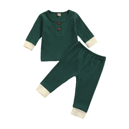 Canrulo 2Pcs Newborn Baby Girls Boys Outfits Ribbed Long Sleeve Pullover Tops+ Pants Clothes Fall Winter Set Green 18-24 Months
Canrulo 2Pcs Newborn Baby Girls Boys Outfits Ribbed Long Sleeve Pullover Tops+ Pants Clothes Fall Winter Set Green 18-24 Months