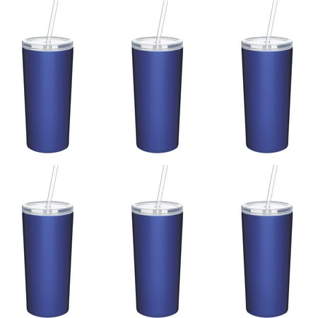 6 Mira Stainless Steel Tumblers with Straw Set 16 oz. - Double Wall Tritan Lid - Blue
6 Mira Stainless Steel Tumblers with Straw Set 16 oz. - Double Wall Tritan Lid - Blue