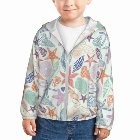 Ocsxa Colorful Seashells Print Kids Active Zipper Sun Protection Jacket Boys Girls Hooded Cooling Shirt-5 Years
Ocsxa Colorful Seashells Print Kids Active Zipper Sun Protection Jacket Boys Girls Hooded Cooling Shirt-5 Years