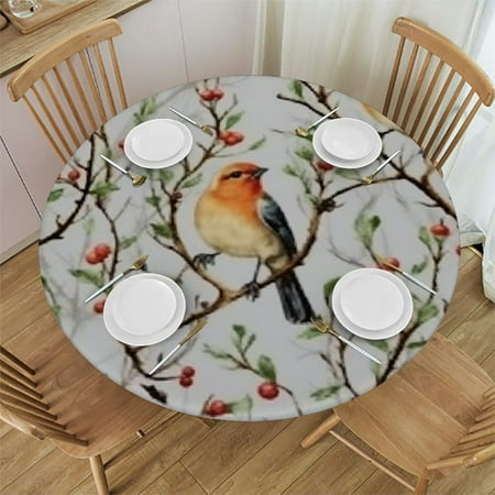 Round Table Cover Tablecloth with Elastic Edged for Party Outdoors Willow Branches and Texture White
Round Table Cover Tablecloth with Elastic Edged for Party Outdoors Willow Branches and Texture White