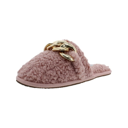 Steve Madden Womens Ability Faux Fur Slip On Slide Slippers