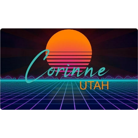 Corinne Utah 4 X 2.25-Inch Fridge Magnet Retro Neon Design