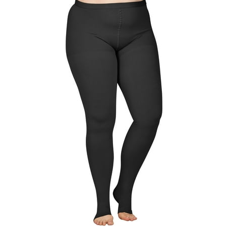 Plus Size Pantyhose 20-30mmHg Open Toe Tights for Maternity - Black 3X-Large