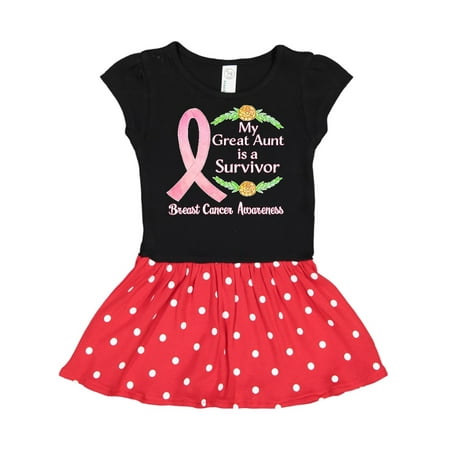 

Inktastic My Great Aunt is a Survivor Breast Cancer Awareness Gift Toddler Girl Dress