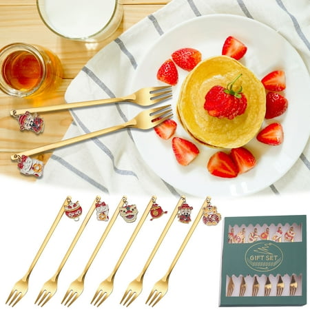 CHGBMOK 6-Pieces New Year Tableware Dessert fork Stirring Small fork New Year Gift fork Early Access
CHGBMOK 6-Pieces New Year Tableware Dessert fork Stirring Small fork New Year Gift fork Early Access