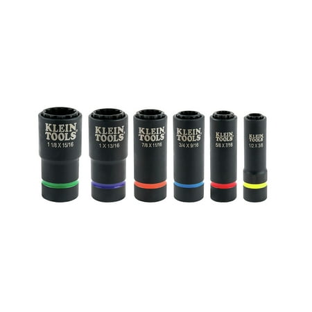 Klein Tools 66010 6-Piece 2-In-1 Impact Socket Set