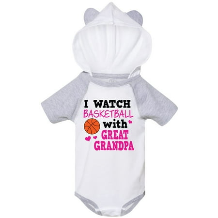 Inktastic I Watch Basketball with Great Grandpa Gift Baby Girl Bodysuit