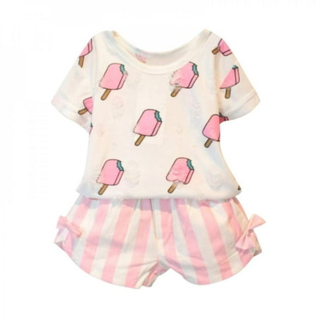 Bullpiano Summer Kids Girls Clothing Set Short Sleeve T-shirt+Striped Bow Shorts 2 Pcs Clothing Set 1-6Y
Bullpiano Summer Kids Girls Clothing Set Short Sleeve T-shirt+Striped Bow Shorts 2 Pcs Clothing Set 1-6Y