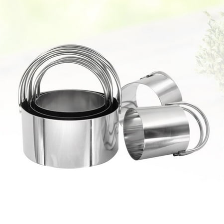 1 Set 5pcs Stainless Steel Cookie Cutter Mousse Ring with Handle Baking Tool Round Shape for Home (Silver)
1 Set 5pcs Stainless Steel Cookie Cutter Mousse Ring with Handle Baking Tool Round Shape for Home (Silver)