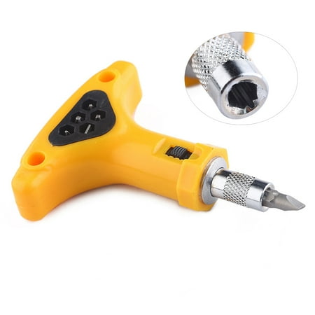 T Shaped Ratchet Screwdriver Pocket Size Screwdrive Bit Set Anti-Slip Utility Tool for Repairing
T Shaped Ratchet Screwdriver Pocket Size Screwdrive Bit Set Anti-Slip Utility Tool for Repairing