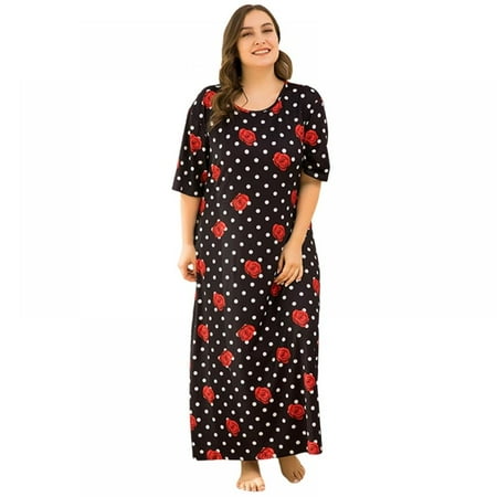 Women s Plus Size Nightgown Floral Sleepshirts Round Neck Short Sleeve Retro Wave Point Sleep Shirt Loose Comfy Pajama Sleepwear XL-4XL
Women s Plus Size Nightgown Floral Sleepshirts Round Neck Short Sleeve Retro Wave Point Sleep Shirt Loose Comfy Pajama Sleepwear XL-4XL