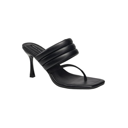 French Connection Womens Valerie Vegan Leather Slip On Heel Sandals