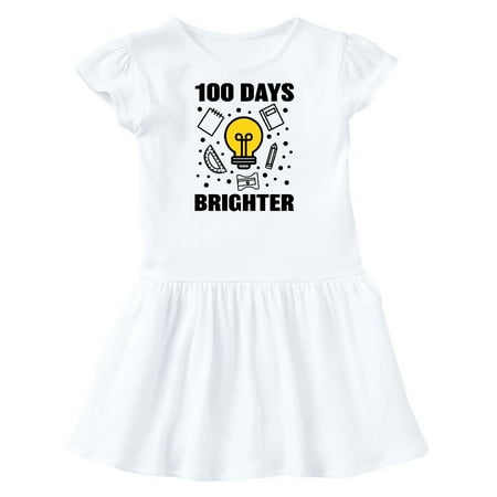Inktastic 100 Days Brighter with Light Bulb Gift Toddler Girl Dress