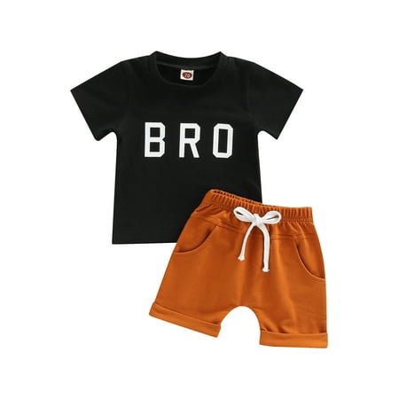 Licupiee Toddler Boy Clothes Unisex Baby Summer Outfit BRO Letter Print Cotton Tops+Grey Elastic Shorts 2pcs
Licupiee Toddler Boy Clothes Unisex Baby Summer Outfit BRO Letter Print Cotton Tops+Grey Elastic Shorts 2pcs