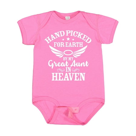 Inktastic Handpicked for Earth by My Great Aunt in Heaven Gift Baby Boy or Baby Girl Bodysuit
Inktastic Handpicked for Earth by My Great Aunt in Heaven Gift Baby Boy or Baby Girl Bodysuit