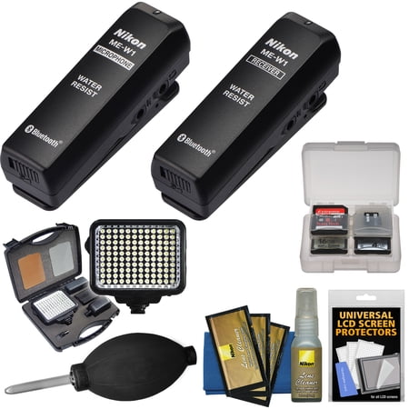 Nikon ME-W1 Wireless Water Resistant Microphone for for D4s, D610, D750, D810, D7100, D7200, D3200, D3300, D5300, D5500, V3 Cameras with Wind Screen and Soft Case + LED Video Light Kit Nikon ME-W1 Wireless Water Resistant Microphone for for D4s, D610, D750, D810, D7100, D7200, D3200, D3300, D5300, D5500, V3 Cameras with Wind Screen and Soft Case + LED Video Light Kit