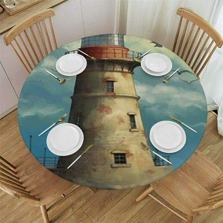 Lighthouse Decor Round Fitted Tablecloth Cover Lighthouse Seagulls Birds Reef Fish Elastic Edged
Lighthouse Decor Round Fitted Tablecloth Cover Lighthouse Seagulls Birds Reef Fish Elastic Edged
