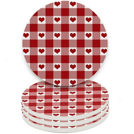 Four Piece Suit Valentine s Day Love Round Placemat Potholder Placemat