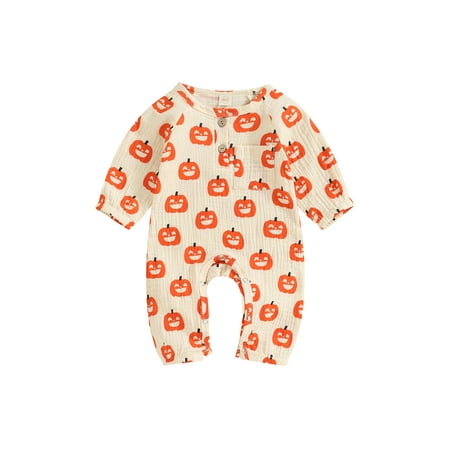 Cenuakty Baby Jumpsuit Long Sleeve Crew Neck Pumpkin/Bat Print Newborn Romper Halloween Baby Clothes for Girls Boys
Cenuakty Baby Jumpsuit Long Sleeve Crew Neck Pumpkin/Bat Print Newborn Romper Halloween Baby Clothes for Girls Boys