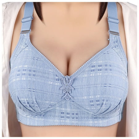 njshnmn Womens Bras Wirefree Underwear Plus Size Bra on Clearance Blue 85C