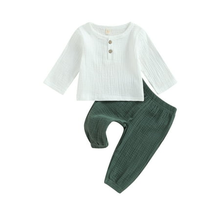 Suanret 2Pcs Toddler Kids Boys Tops Pants Outfits Contrast Color Long Sleeve T-shirt Long Pants Fall Clothes Sets Green 18-24 Months
Suanret 2Pcs Toddler Kids Boys Tops Pants Outfits Contrast Color Long Sleeve T-shirt Long Pants Fall Clothes Sets Green 18-24 Months