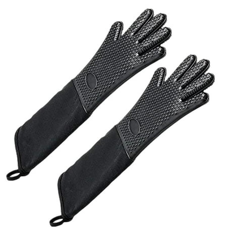 Extra Long Silicone Oven Mitt Heat Resistant Cooking Glove With Internal Cotton For Kitchen Bbq Baking Grill - Black
Extra Long Silicone Oven Mitt Heat Resistant Cooking Glove With Internal Cotton For Kitchen Bbq Baking Grill - Black