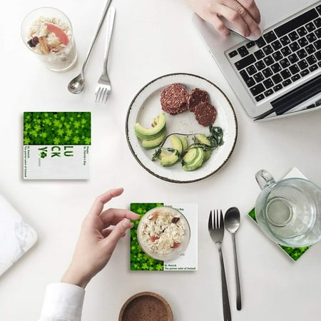 FMSHPON Happy St. Patrick s Day Clover Lucky Set of 8 Coaster for Drinks Absorbent Ceramic Stone Coasters Cup Mat with Cork Base for Home Kitchen Room Coffee Table Bar Decor
FMSHPON Happy St. Patrick s Day Clover Lucky Set of 8 Coaster for Drinks Absorbent Ceramic Stone Coasters Cup Mat with Cork Base for Home Kitchen Room Coffee Table Bar Decor