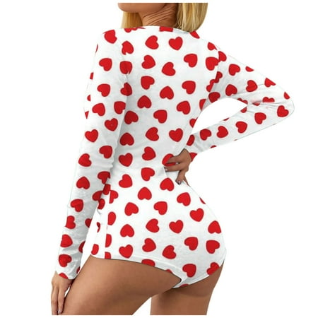 Lanhui Women’s Valentine s Day Not Positioned Print V-neck Long Sleeve Bodysuit Lingerie Pajamas Romper
Lanhui Women’s Valentine s Day Not Positioned Print V-neck Long Sleeve Bodysuit Lingerie Pajamas Romper