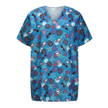 GATXVG Women Scrubs Tops Summer Short Sleeve V-Neck Print Loose Fit Workwear Nursing Uniform Professionals Medical Scrub Tops with Pockets Casual Stretch Comfortable Blouse
GATXVG Women Scrubs Tops Summer Short Sleeve V-Neck Print Loose Fit Workwear Nursing Uniform Professionals Medical Scrub Tops with Pockets Casual Stretch Comfortable Blouse