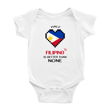 Half Filipino Is Better Than None Baby Bodysuit Newborn Clothes Outfits (White 18-24 Months)
Half Filipino Is Better Than None Baby Bodysuit Newborn Clothes Outfits (White 18-24 Months)